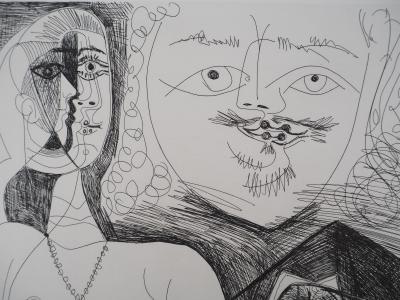 Pablo Picasso : Célestine, nu et deux hommes - Gravure originale signée 2