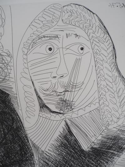 Pablo Picasso : Célestine, nu et deux hommes - Gravure originale signée 2