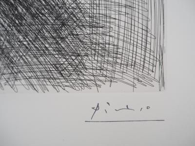 Pablo Picasso : Célestine, nu et deux hommes - Gravure originale signée 2