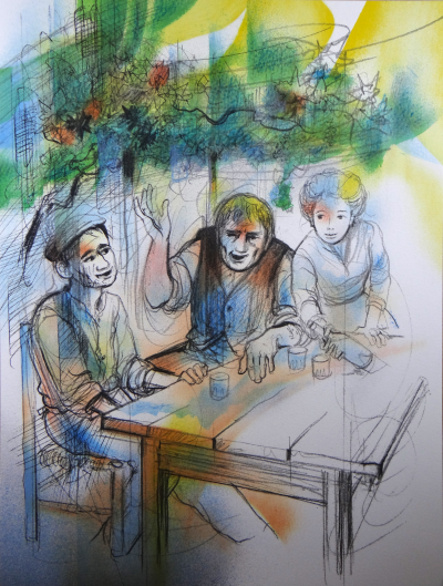 版画 Jean Baptiste VALADIE Jean-Baptiste VALADIÉ - Jean de Florette, 1988 - Lithograph