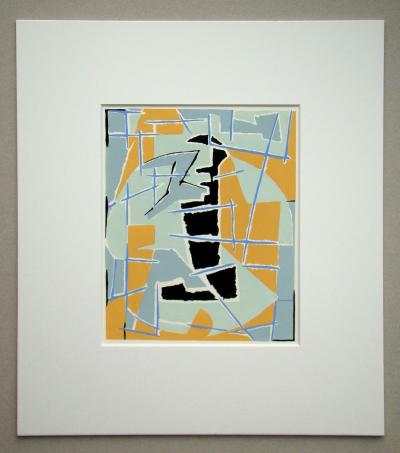 Jean DEYROLLE ( d’après ) - Composition abstraite, 1952 - Pochoir aux couleurs gouaches 2