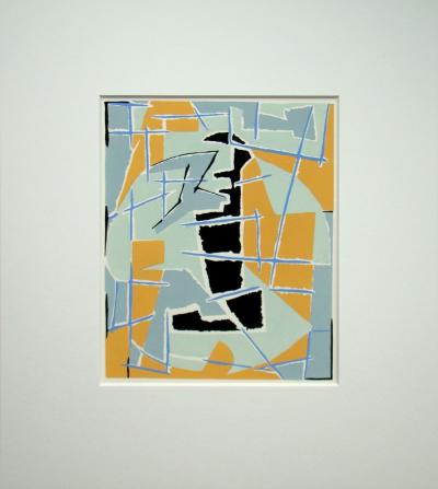 Jean DEYROLLE ( d’après ) - Composition abstraite, 1952 - Pochoir aux couleurs gouaches 2