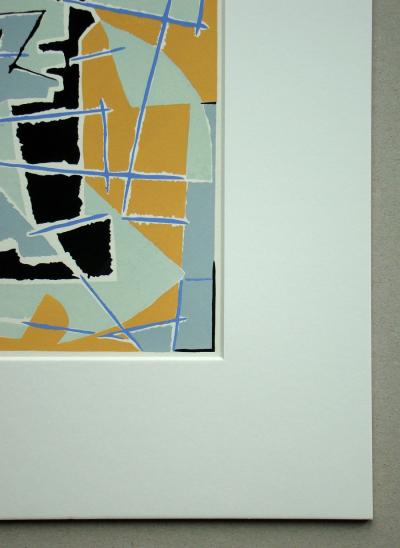 Jean DEYROLLE ( d’après ) - Composition abstraite, 1952 - Pochoir aux couleurs gouaches 2