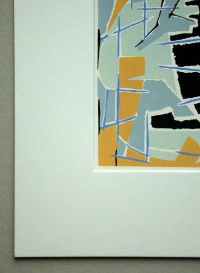 Jean DEYROLLE ( d’après ) - Composition abstraite, 1952 - Pochoir aux couleurs gouaches 2