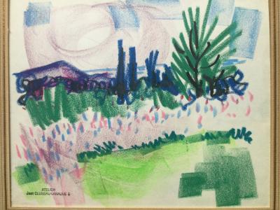 Jean CLUSEAU-LANAUVE -Paysage du Midi,1965 - Pastel signé 2