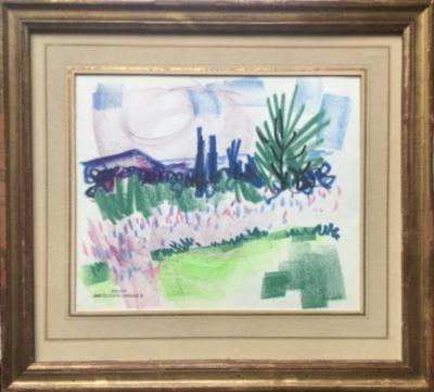 Jean CLUSEAU-LANAUVE -Paysage du Midi,1965 - Pastel signé 2