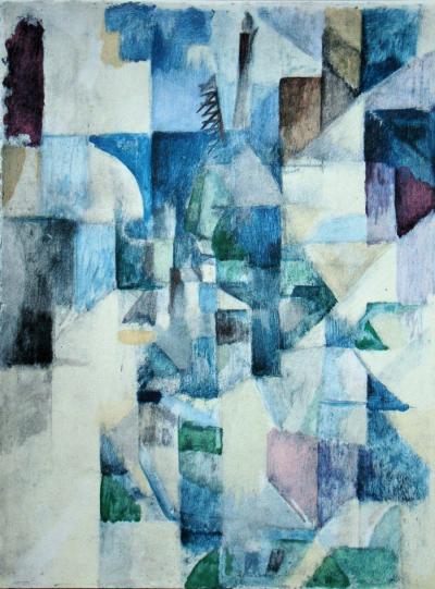 Robert DELAUNAY (d’après) - La fenêtre n°2, 1957 - Pochoir en couleurs 2