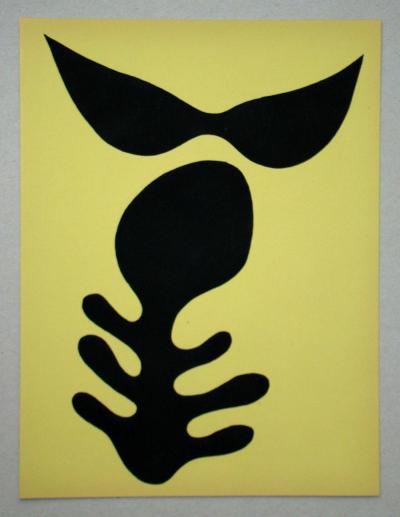Jean Hans ARP (d’après) - Moustaches et squelette, 1957 - Pochoir en couleurs 2