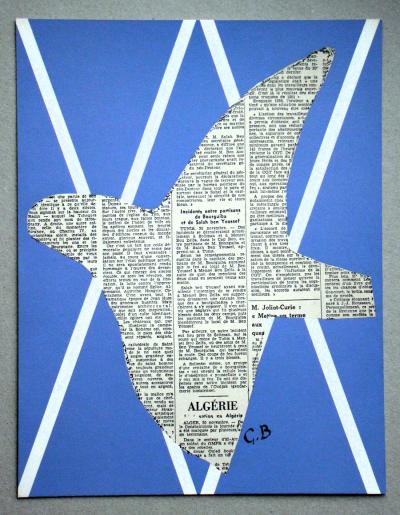 Georges BRAQUE (after) - Papier collé, 1956 - Serigraphy monogrammed 2