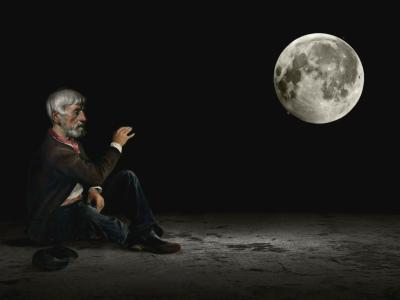 Mr Strange - Dialogue avec la Lune, 2023 - Giclée sur papier Hanhemühle 2