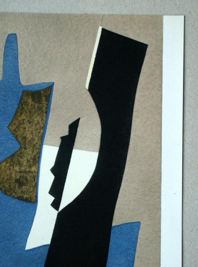 Alberto MAGNELLI (d’après) - Papier collé, 1956 - Pochoir sigend et daté 2