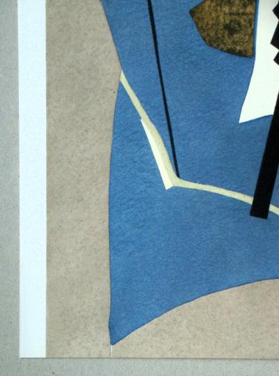 Alberto MAGNELLI (d’après) - Papier collé, 1956 - Pochoir sigend et daté 2