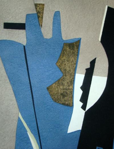 Alberto MAGNELLI (d’après) - Papier collé, 1956 - Pochoir sigend et daté 2