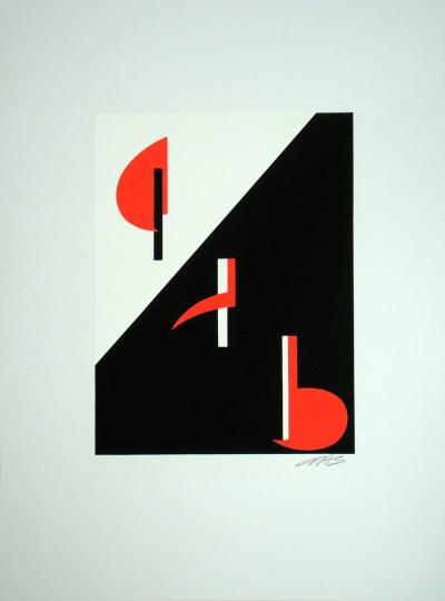 Anna BEÖTHY-STEINER - Composition, 1972 - Original screen print hand-signed 2