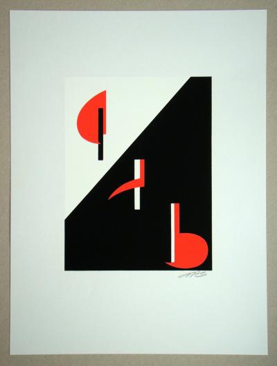 Anna BEÖTHY-STEINER - Composition, 1972 - Original screen print hand-signed 2