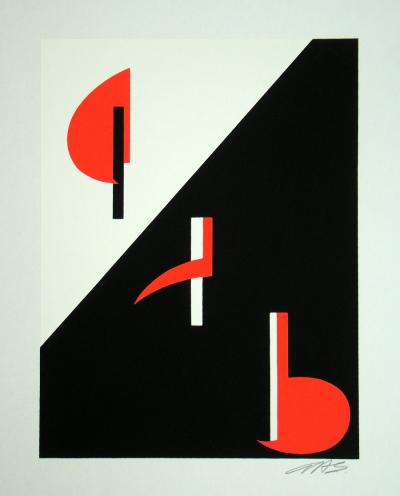 Anna BEÖTHY-STEINER - Composition, 1972 - Original screen print hand-signed 2