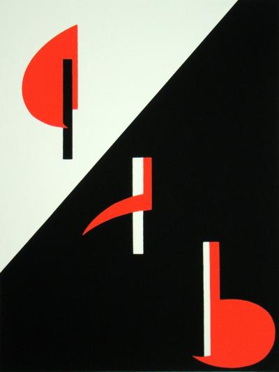 Anna BEÖTHY-STEINER - Composition, 1972 - Original screen print hand-signed 2