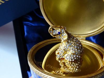 Oeuf impérial de la Maison Fabergé numéroté - numéroté COA - Boîte originale avec aigle - Finition or 24 carats 2