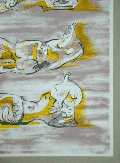 Henry MOORE - Figures allongées, 1971 - Lithographie originale en couleurs 2