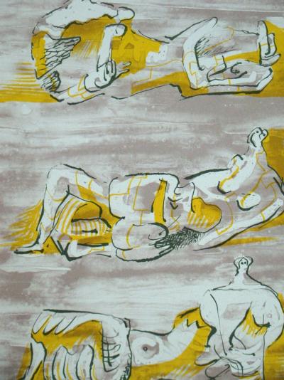 Henry MOORE - Figures allongées, 1971 - Lithographie originale en couleurs 2