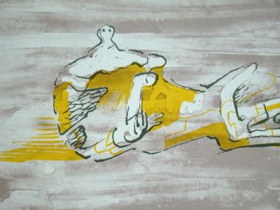 Henry MOORE - Figures allongées, 1971 - Lithographie originale en couleurs 2