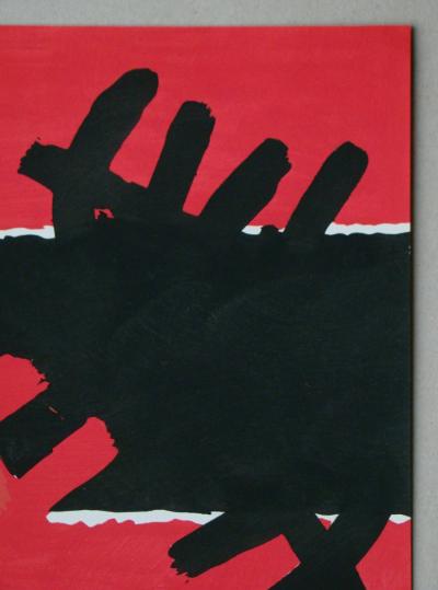 Giuseppe CAPOGROSSI (d’après) - Surface rouge et noire, 1957 - Pochoir aux couleurs gouaches 2