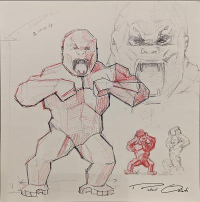 Richard Orlinski - La nascita di Kong - Firmato in digitale sulla lastra 2