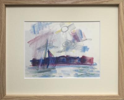 Jean CLUSEAU-LANAUVE - Bateau à voile ,1965 - Pastel signé 2