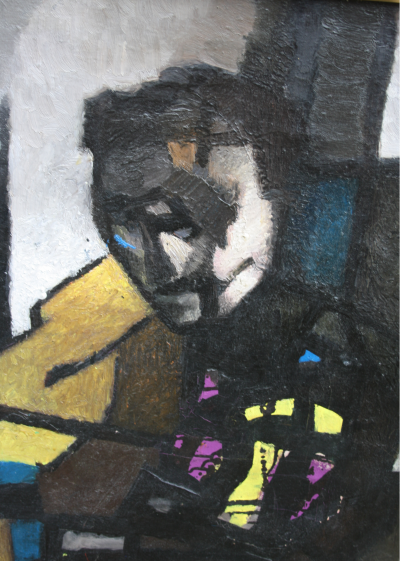 Paul ACKERMANN,   composition abstraite huile sur toile   circa 1950 2