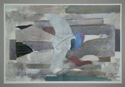 Georges BRAQUE ( d'après ) - Oiseau, 1955 - Lithographie en couleurs signée 2