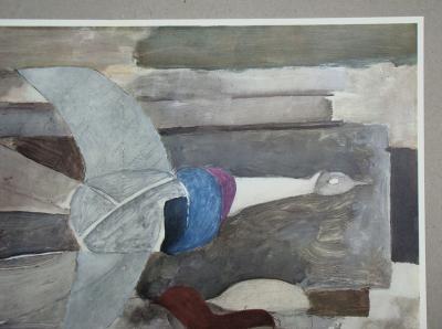 Georges BRAQUE ( d'après ) - Oiseau, 1955 - Lithographie en couleurs signée 2