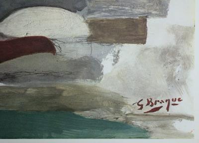 Georges BRAQUE ( d'après ) - Oiseau, 1955 - Lithographie en couleurs signée 2