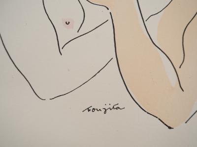 Léonard Tsuguharu FOUJITA : Les amoureux à Paris, Gravure originale signée 2