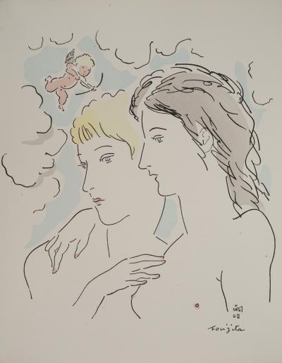 Léonard Tsuguharu FOUJITA : Les amantes - Gravure originale signée 2