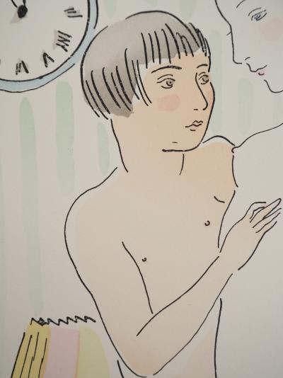 Léonard Tsuguharu FOUJITA : Les jeunes filles intimidées, Gravure originale signée 2