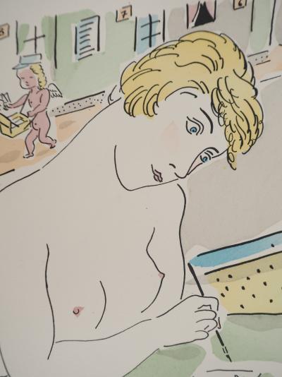 Léonard Tsuguharu FOUJITA: The love letter, Original signed engraving 2