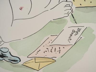Léonard Tsuguharu FOUJITA: The love letter, Original signed engraving 2