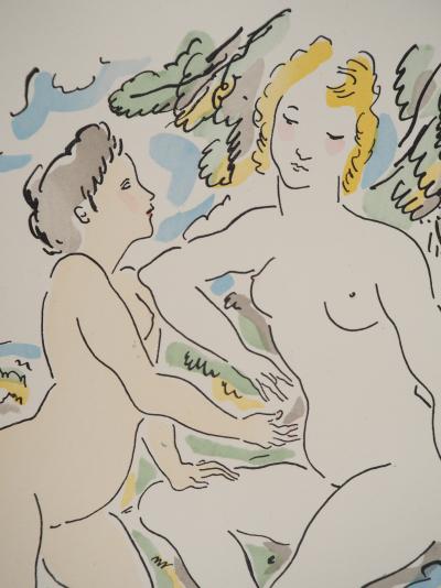 Léonard Tsuguharu FOUJITA : Nu dans les champs, Gravure originale signée 2