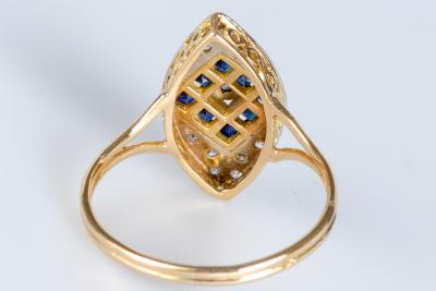 Bague Losange en Or Blanc et saphirs - 0,61 cts 2