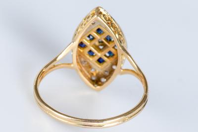 Bague Losange en Or Blanc et saphirs - 0,61 cts 2