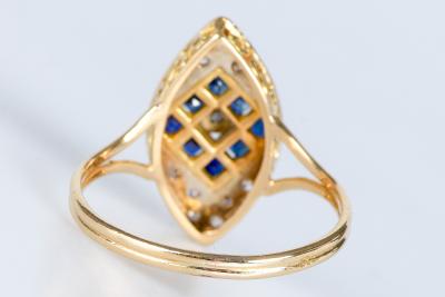 Bague Losange en Or Blanc et saphirs - 0,61 cts 2