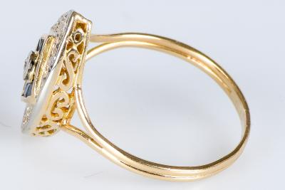 Bague Losange en Or Blanc et saphirs - 0,61 cts 2