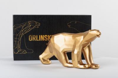 Richard ORLINSKI - Ours Pompon x Orlinski (Matt Gold) - Sculpture