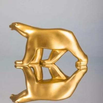 Richard ORLINSKI - Ours Pompon x Orlinski (Matt Gold) - Sculpture 2