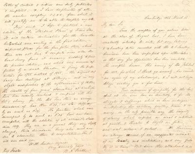 Benjamin Apthorp GOULD, Lettre autographe signée au professeur Foerster, Cambridge, 16 mars 1866. 2