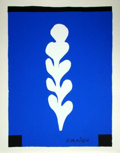 Henri MATISSE (d’après) - Palme blanche sur fond bleu, 1994 - Sérigraphie signée