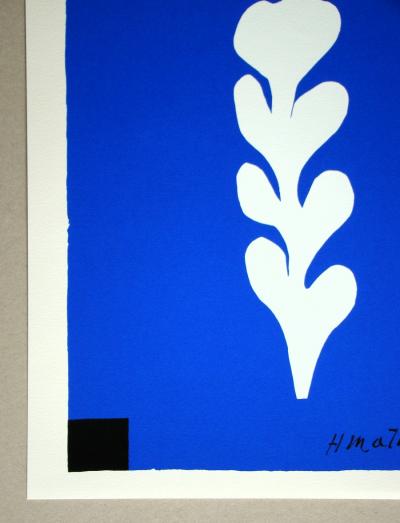 Henri MATISSE (d’après) - Palme blanche sur fond bleu, 1994 - Sérigraphie signée 2