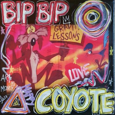 SPACO  - bip bip coyote , 2023  - Tableau pop street art 2