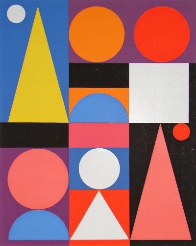 Auguste HERBIN (d’après) - Composition sur le mot Jaune, 1955 - Sérigraphie en couleurs 2