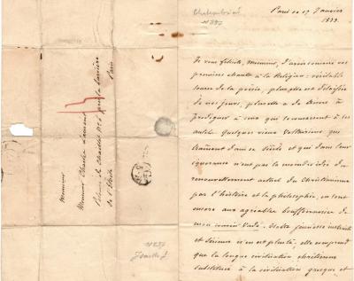 François-René de CHATEAUBRIAND, Lettre signée au poète Charles Laurent. 1833 2